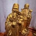 Set of 3 Brass Chinese Sanxing Statues Three Star Gods