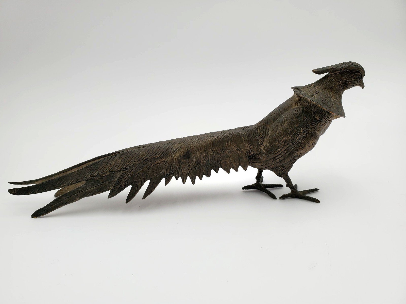 Antique Brass Metal Pheasant Bird Figurine (AA11)