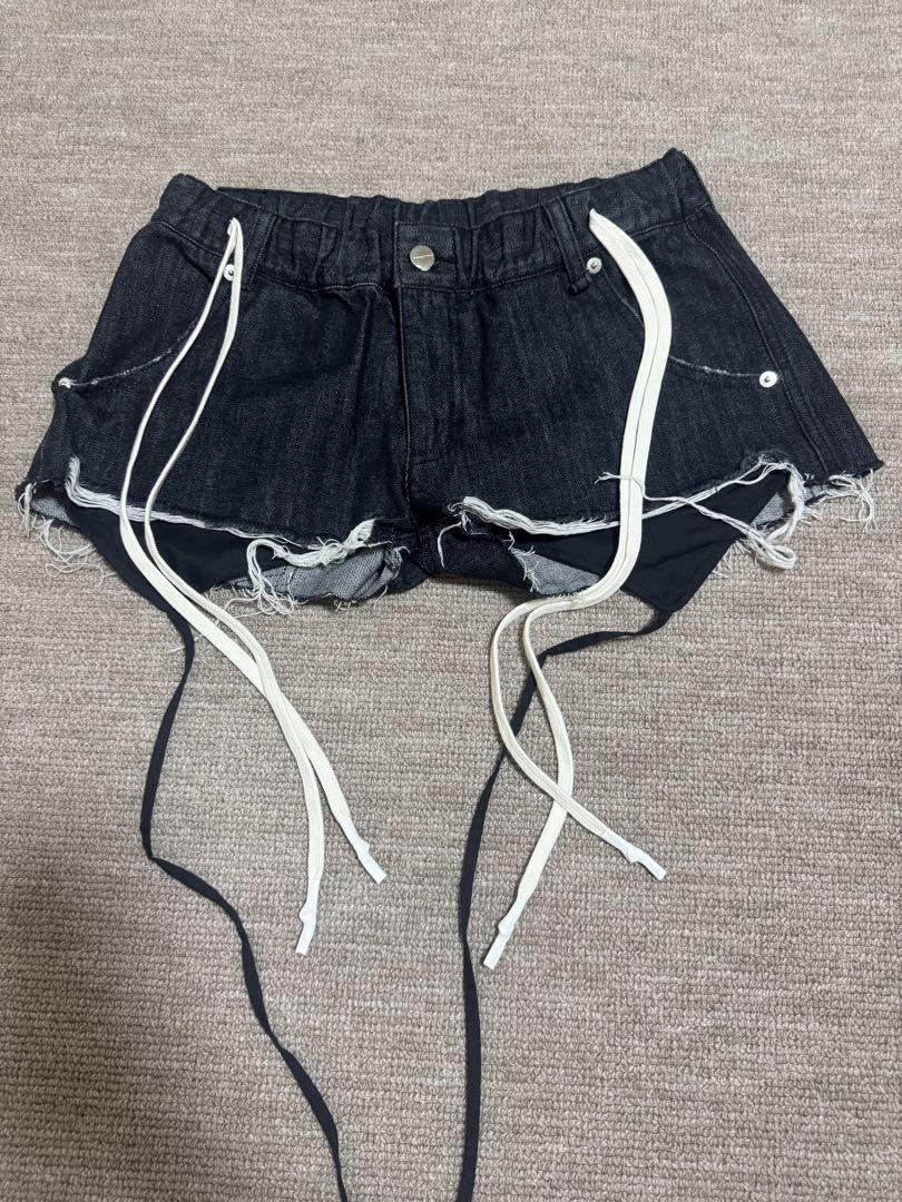 Theredthread S garter denim shorts Sサイズ THEREDTHREAD / ザレッドスレッド】S garter denim shorts
