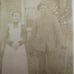 Photograph On Cloth Man with Rifle & Wife in White Apron Antique 1800s RARE