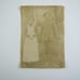 Photograph On Cloth Man with Rifle & Wife in White Apron Antique 1800s RARE