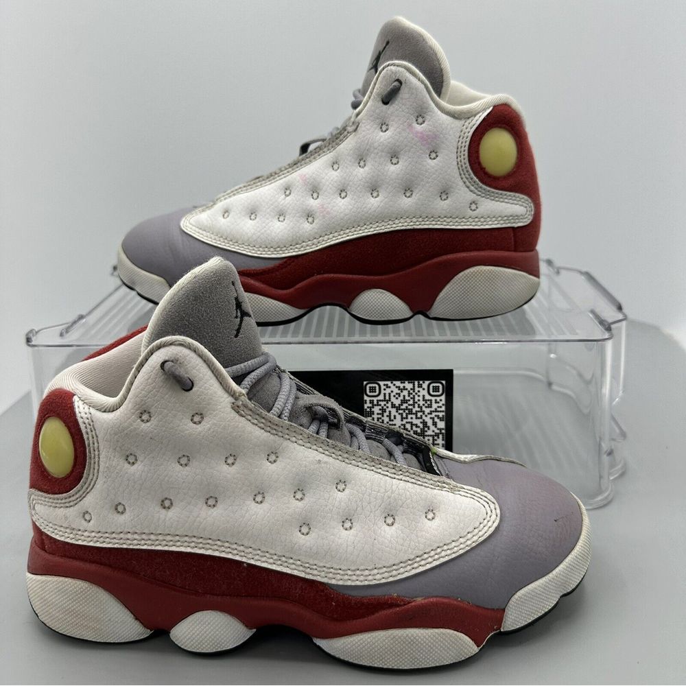 Nike Air Jordan XIII 13 Retro Grey Toe 2014 White Red Grey 414575-126 Size 2Y