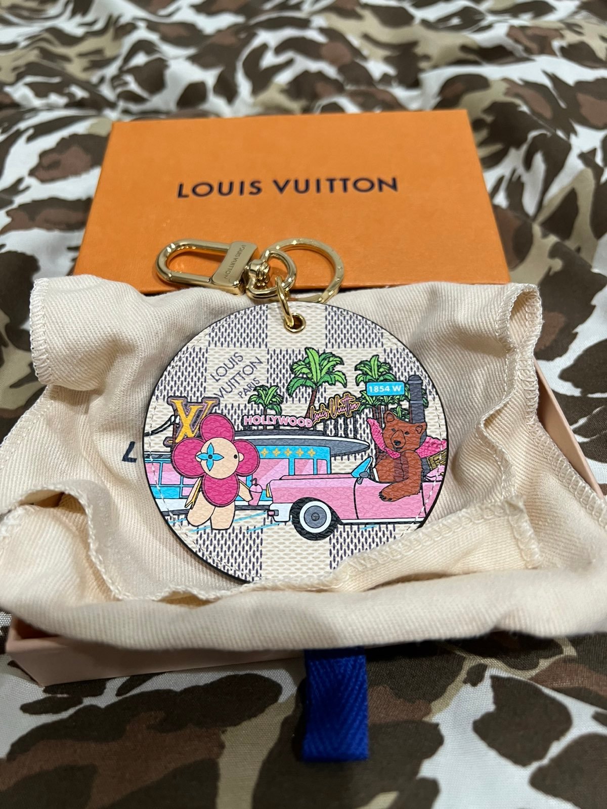 Lv charm keychain