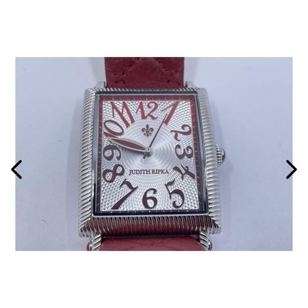 Judith Ripka Watch w/ Red Leather Band