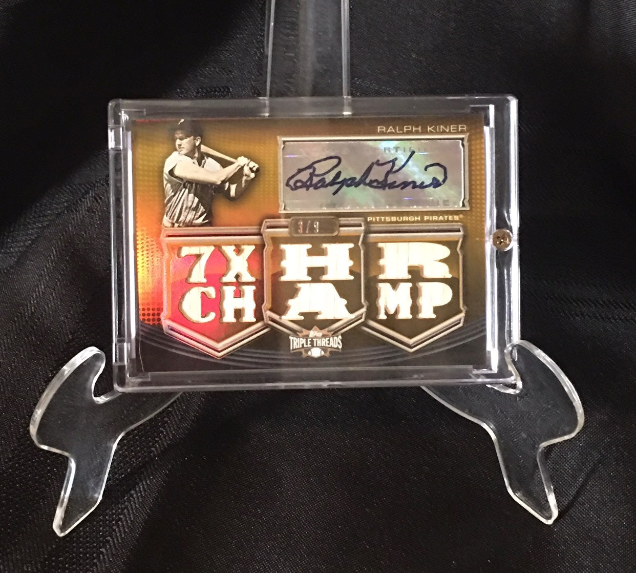 Ralph Kiner autograph/bat relic card