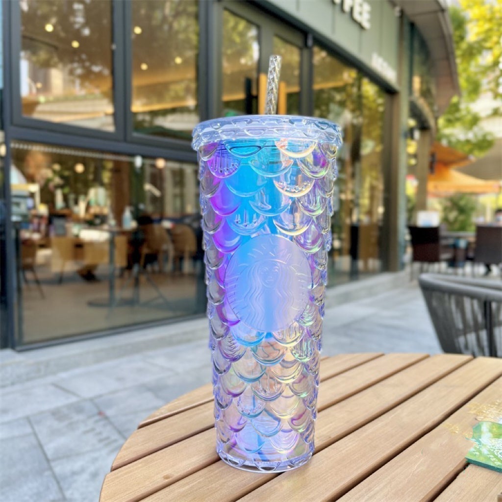 BNWT Starbucks unicorn fish scales Tumbler Cold Cup 710ML 24oz