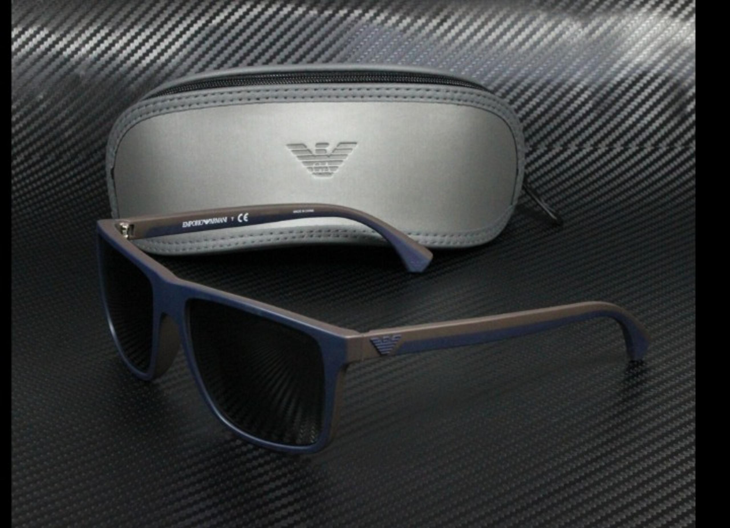 Emporio Armani Men's Rubber Blue Brown and Grey 56mm Sunglasses!