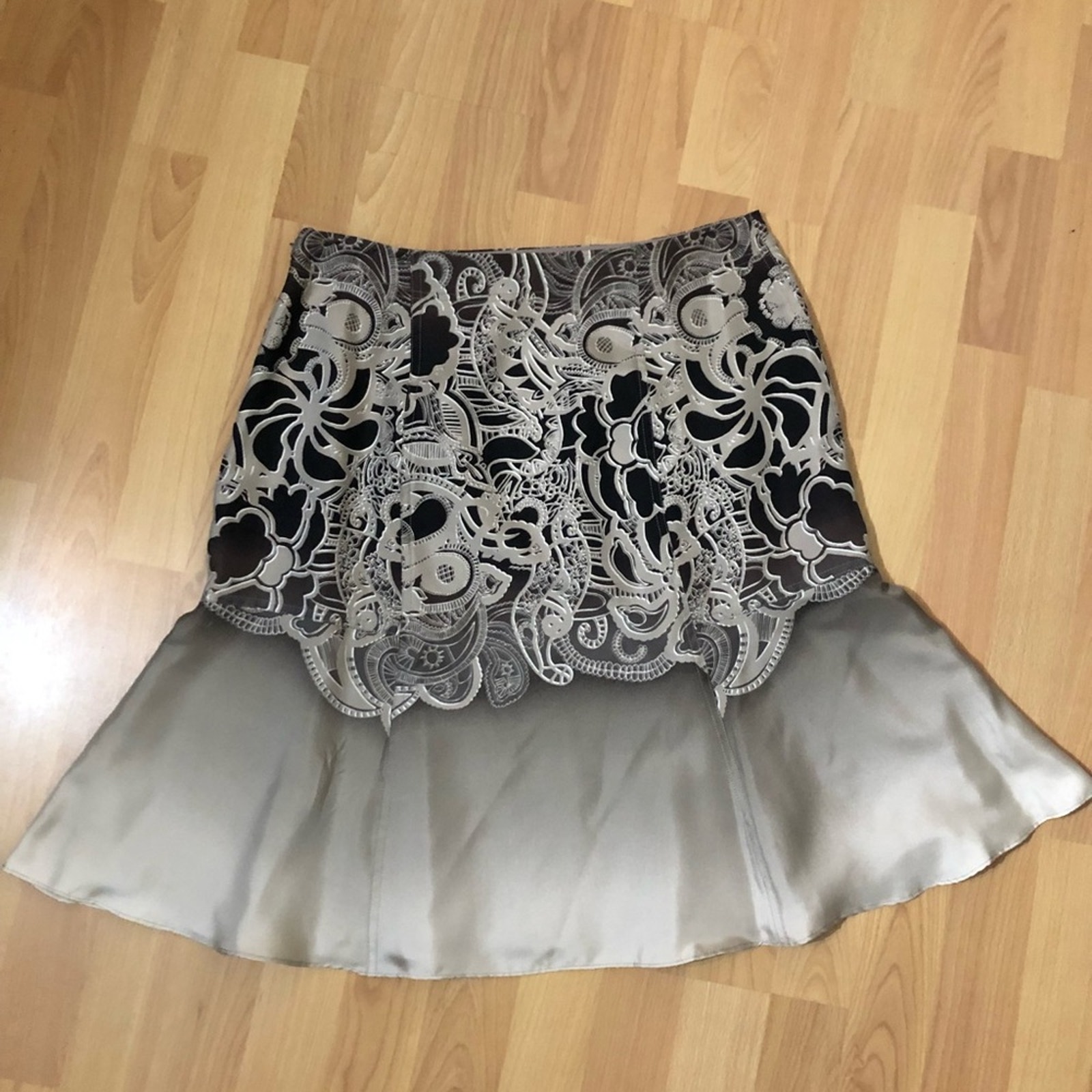 Kay Unger Silk A-Line Skirt Size 8