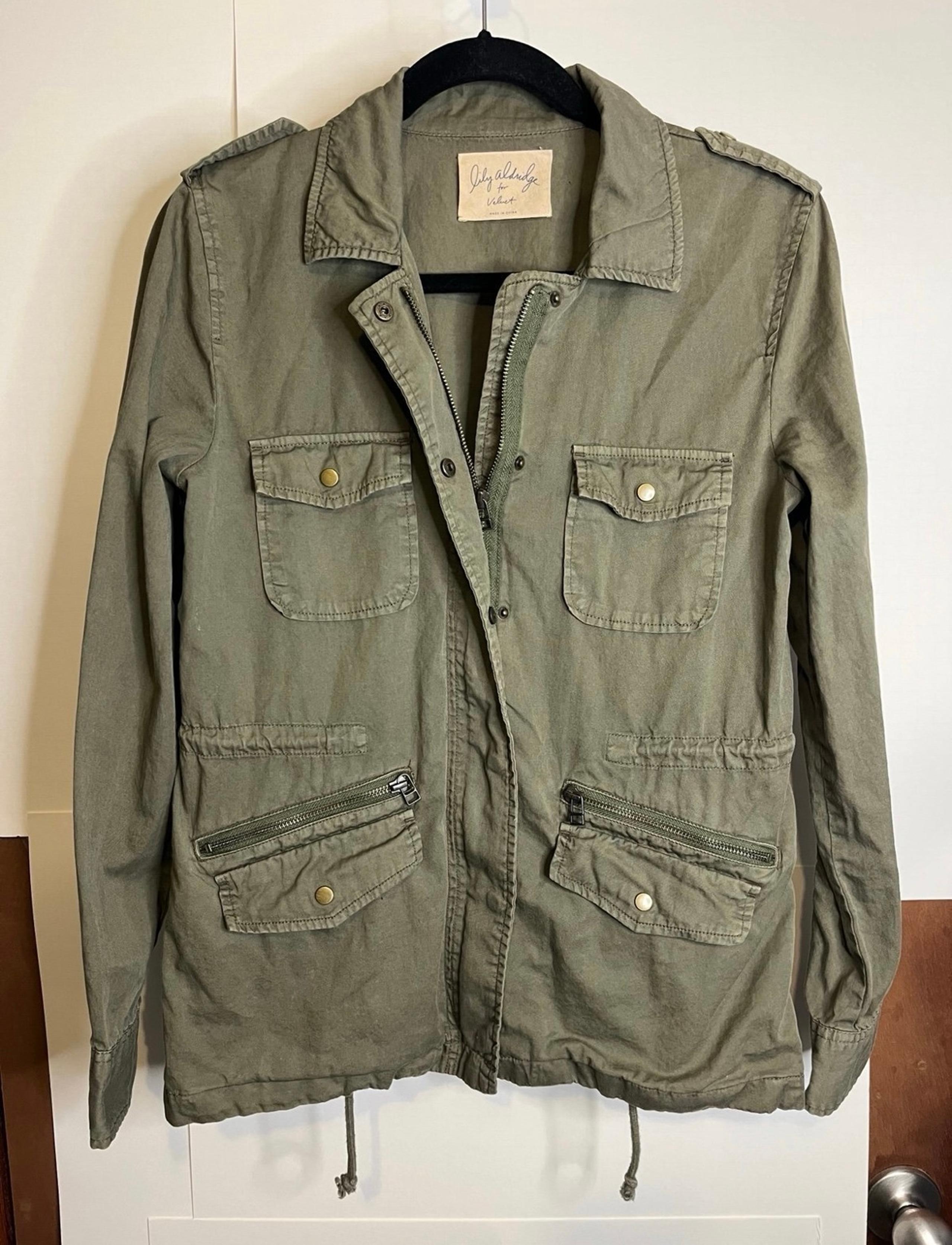 Velvet by Graham & Spencer Women’s Sz Small Green Full Zip Snap Jacket