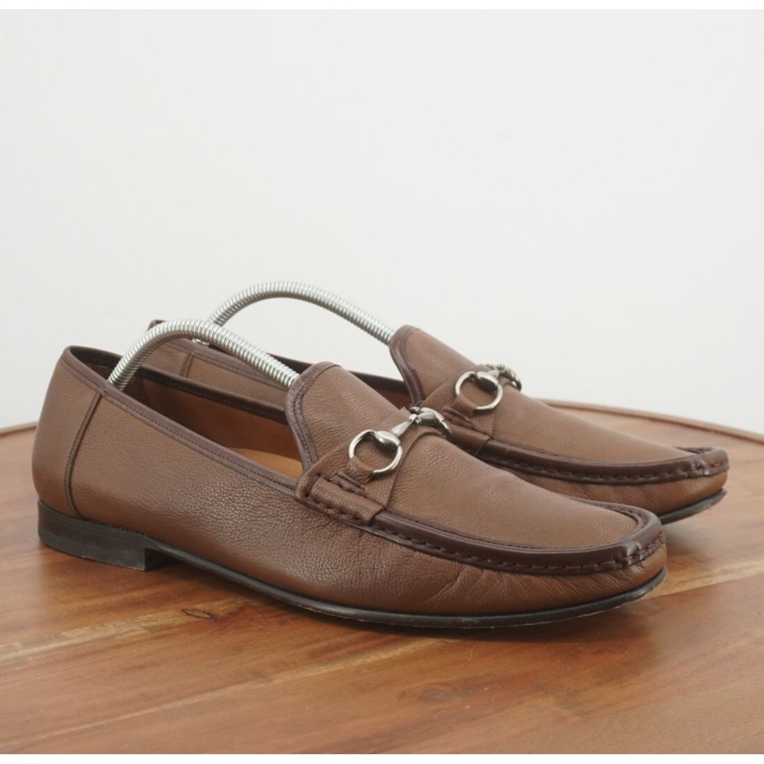 Mezlan Mens Ferrant Silver Bit Loafers Brown Leather Slip On Size 10.5M