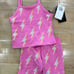 Baby girls Chaser bubblegum pink lightening bolts tank top jogger bottoms nwt