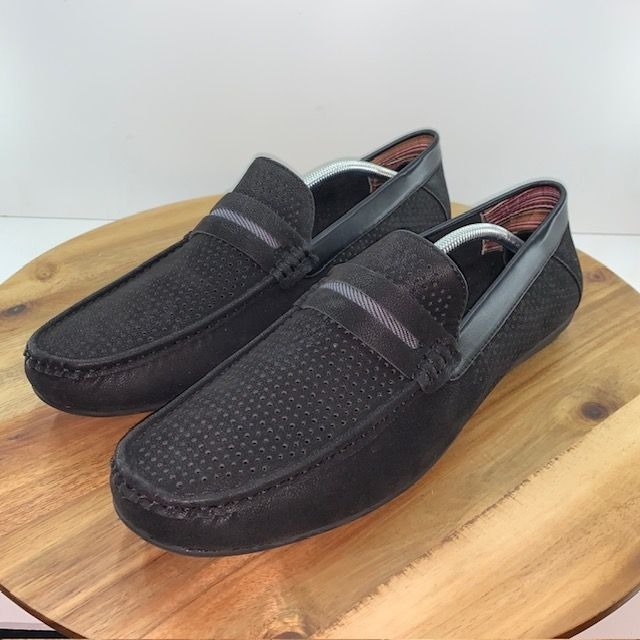 Stacy Adams Corby Saddle Slip On Walking Shoes Black 25513-001 Size 14