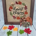 Harvet Blessings Fall Wall Decor w/ Light, Burlap w/Embroidery Gnomes Pumpkins