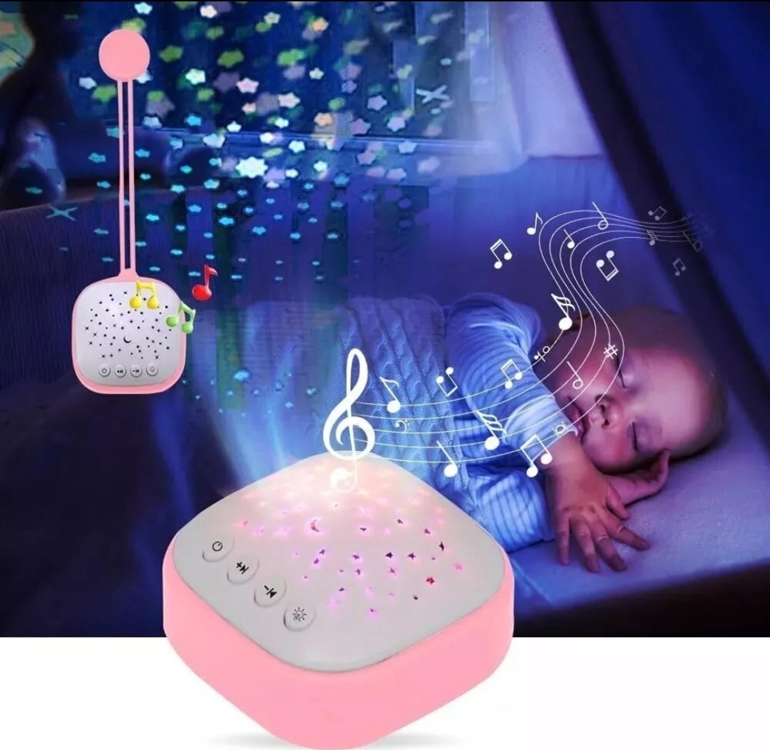 Portable White Sound Machine Baby, Sleep Soother with Star Projection Light