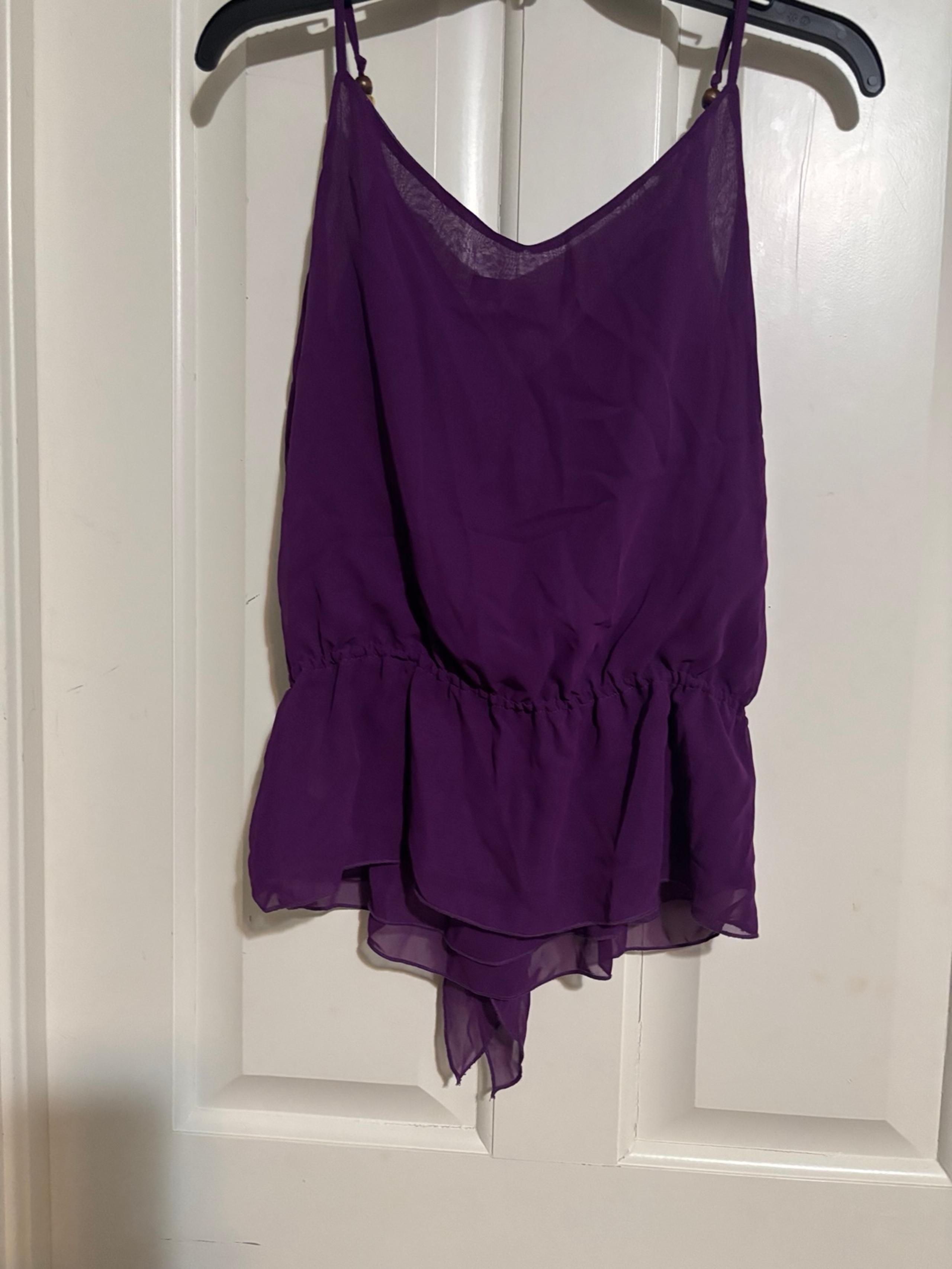 Ellen Tracy purple blouse size xs with cinched waist fashionable blouse new