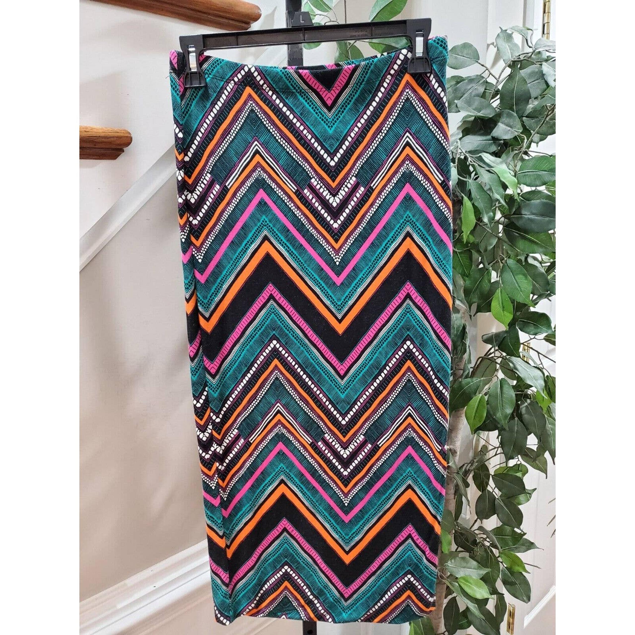 Bisou Bisou Women Multicolor Rayon Pencil & Straight Casual Maxi Skirt Size S