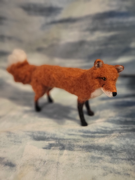 Handmade Felted Forest Fox Figure