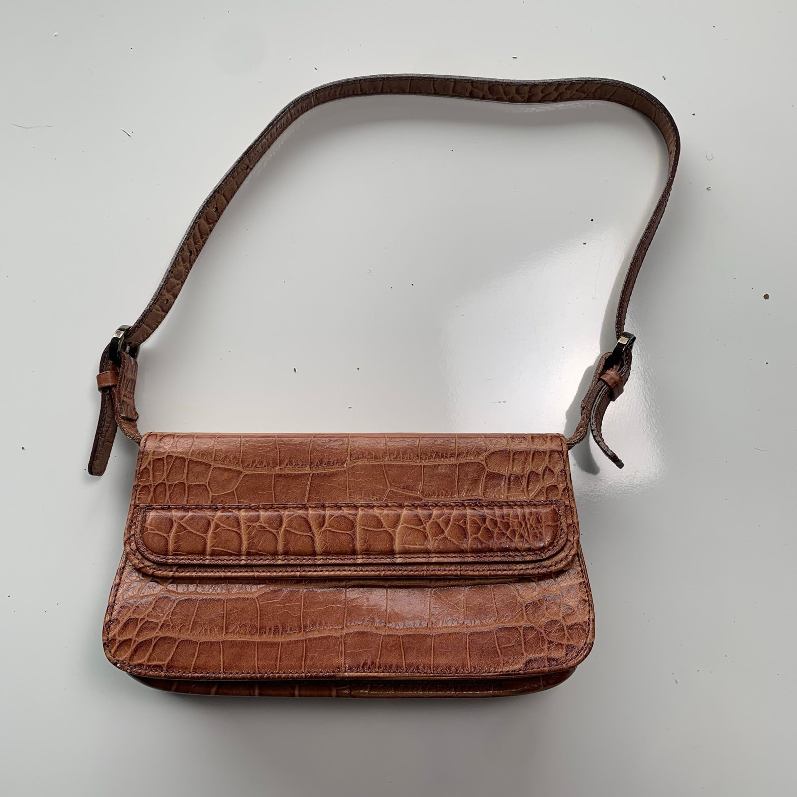 New Style Bags Made in Italy Crocodile Leather Brown