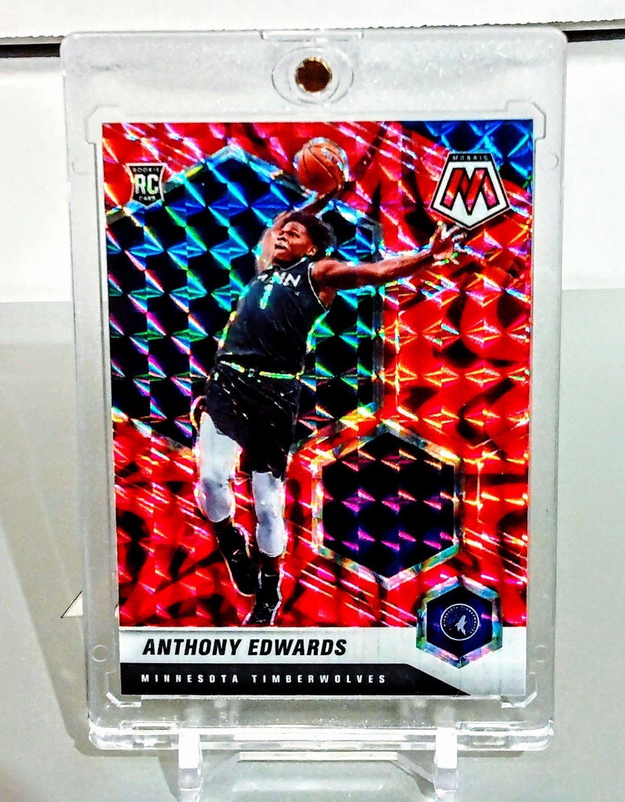 Anthony Edwards RARE ROOKIE RED REACTIVE PRIZM Cereal Box Exclusive SSP MINT!