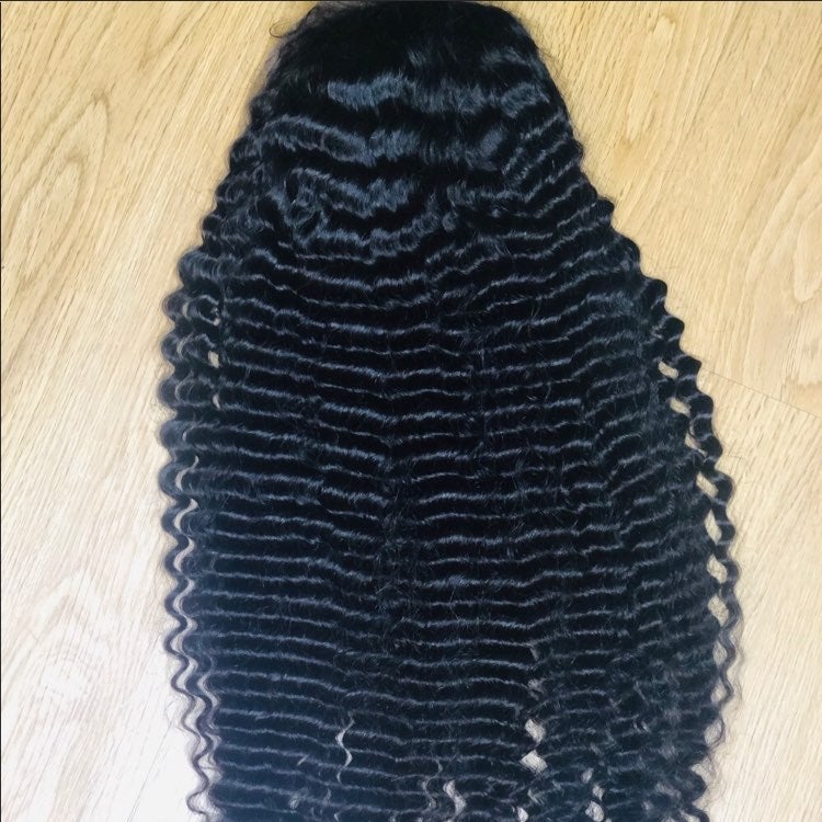 24”Virgin Deep Wave Lace front HUMAN Wig