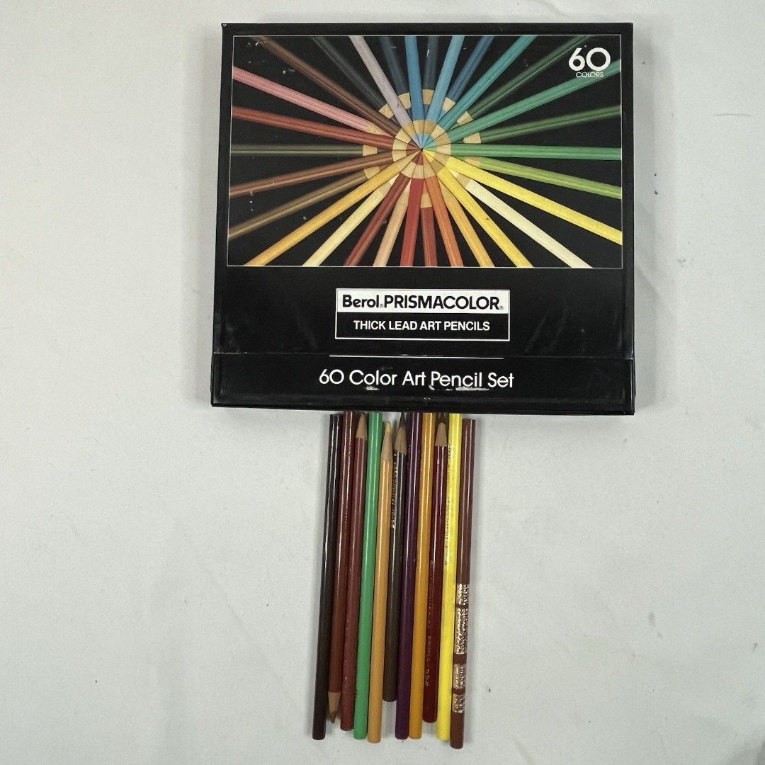 Berol PRISMACOLOR art Pencils Set Of 60 In Tin Case Used & 11 Extra Pencils