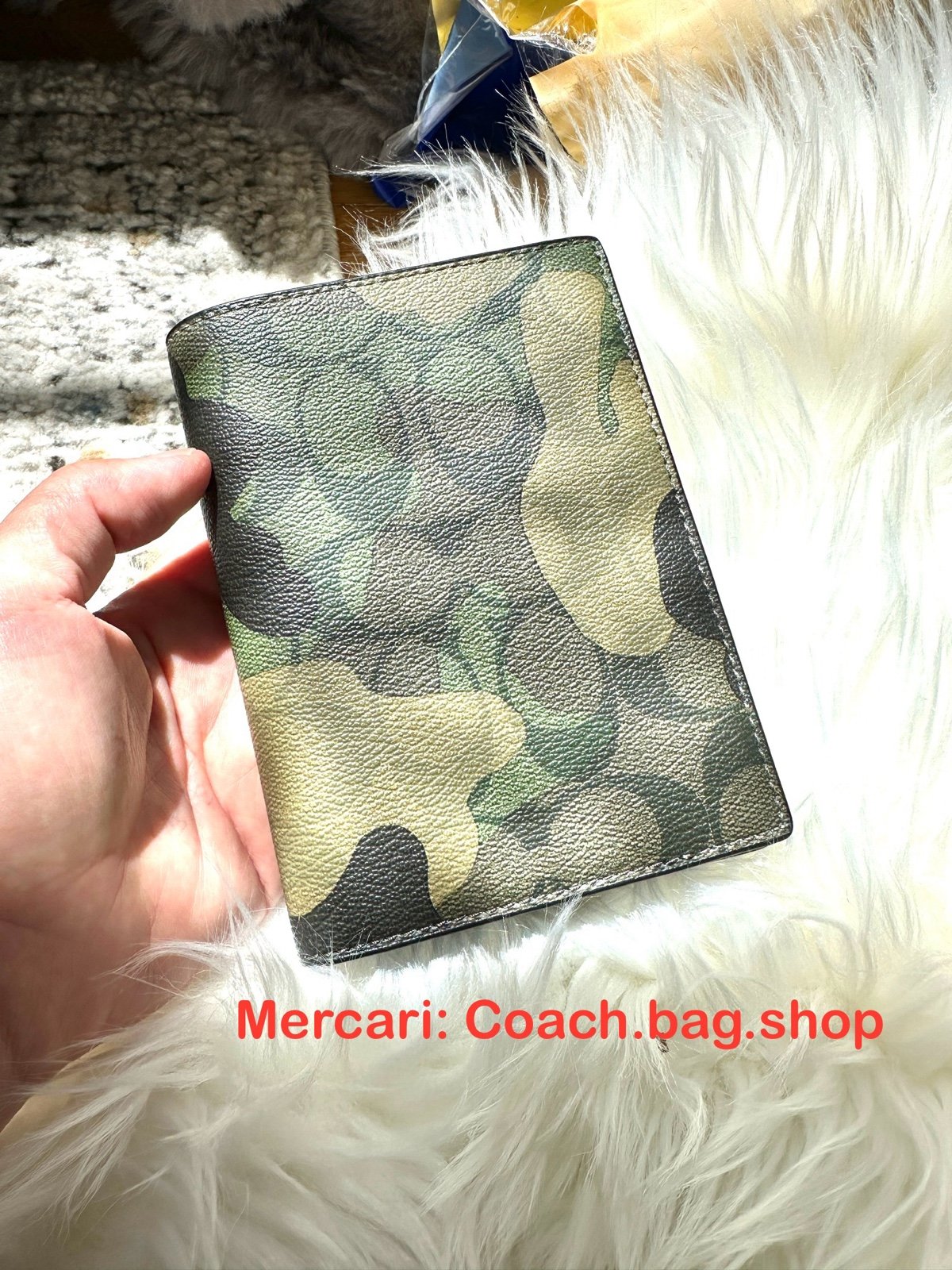 COACH Passport Case In Signature Canvas With Camo Print - NWT