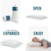 2 Lucid Bamboo Shredded Memory Foam Pillow Zipper Removable Cover Standard New