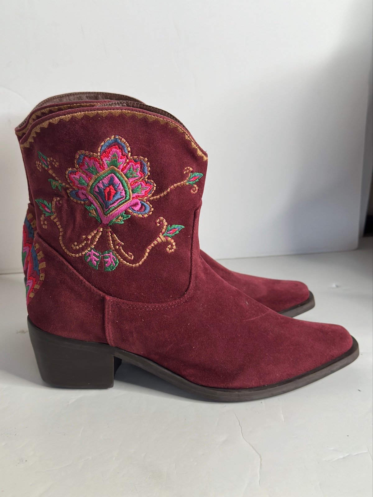 FARM RIO Marsala Boho Western boots Red Size 8