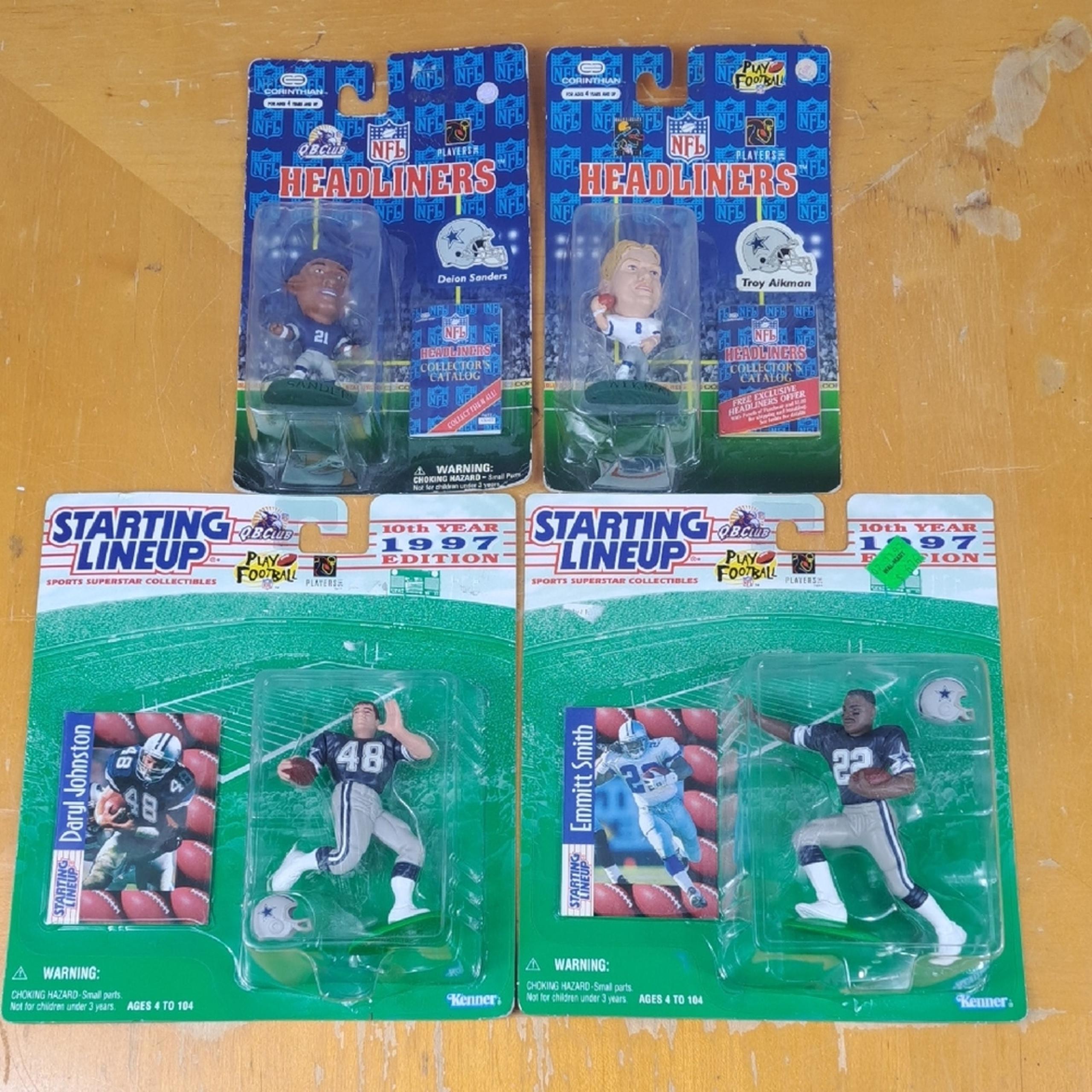 Vintage Dallas Cowboys greats Lot of 4 NFL collectible Starting Lineup figures