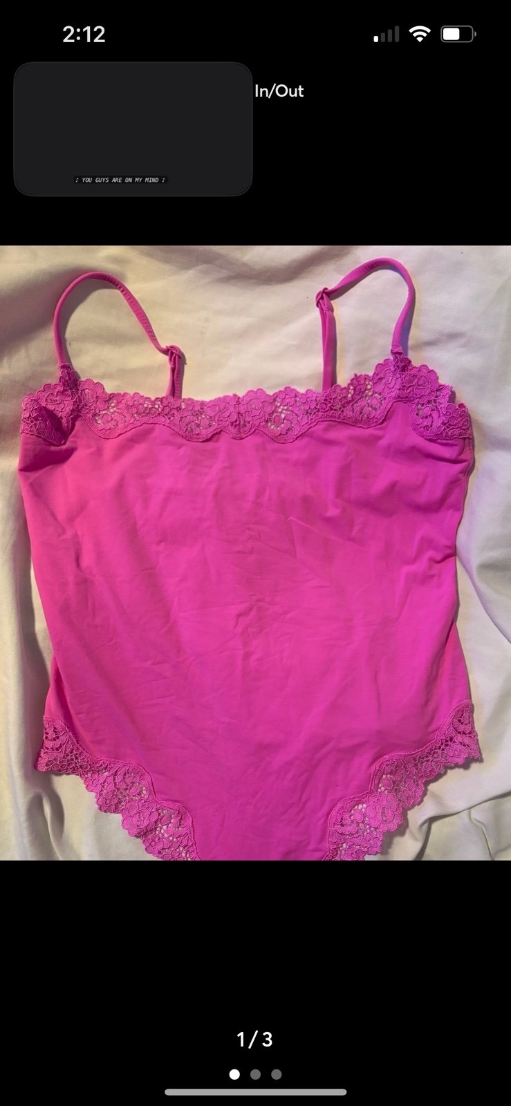 Skims lace hot pink fits everybody cami bodysuit