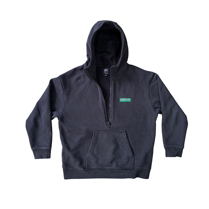 RARE Brain Dead Half Zip Hoodie Black Pullover Men's S