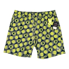 Psycho Bunny Men's Nile Blue/Yellow Jacek Polka Dot Print Swim Trunks Sz XL NWT