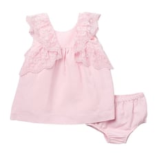 Miniclasix Lacy Bow Dress & Bloomers Set