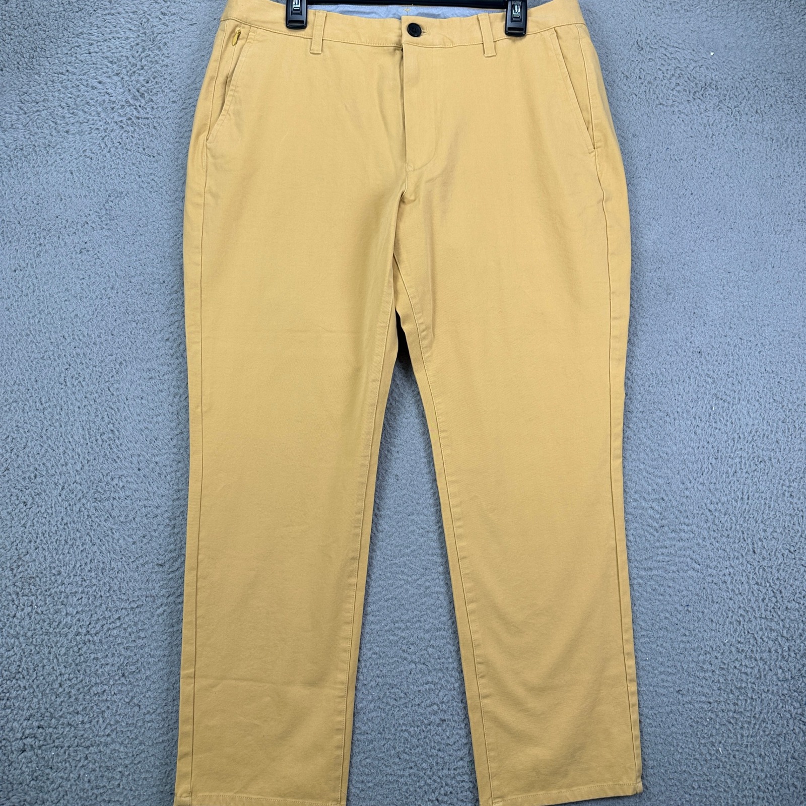 Bonobos Mens Khakis Pants 35X28 Yellow Slim Fit Flat Front Stretch Straight Leg