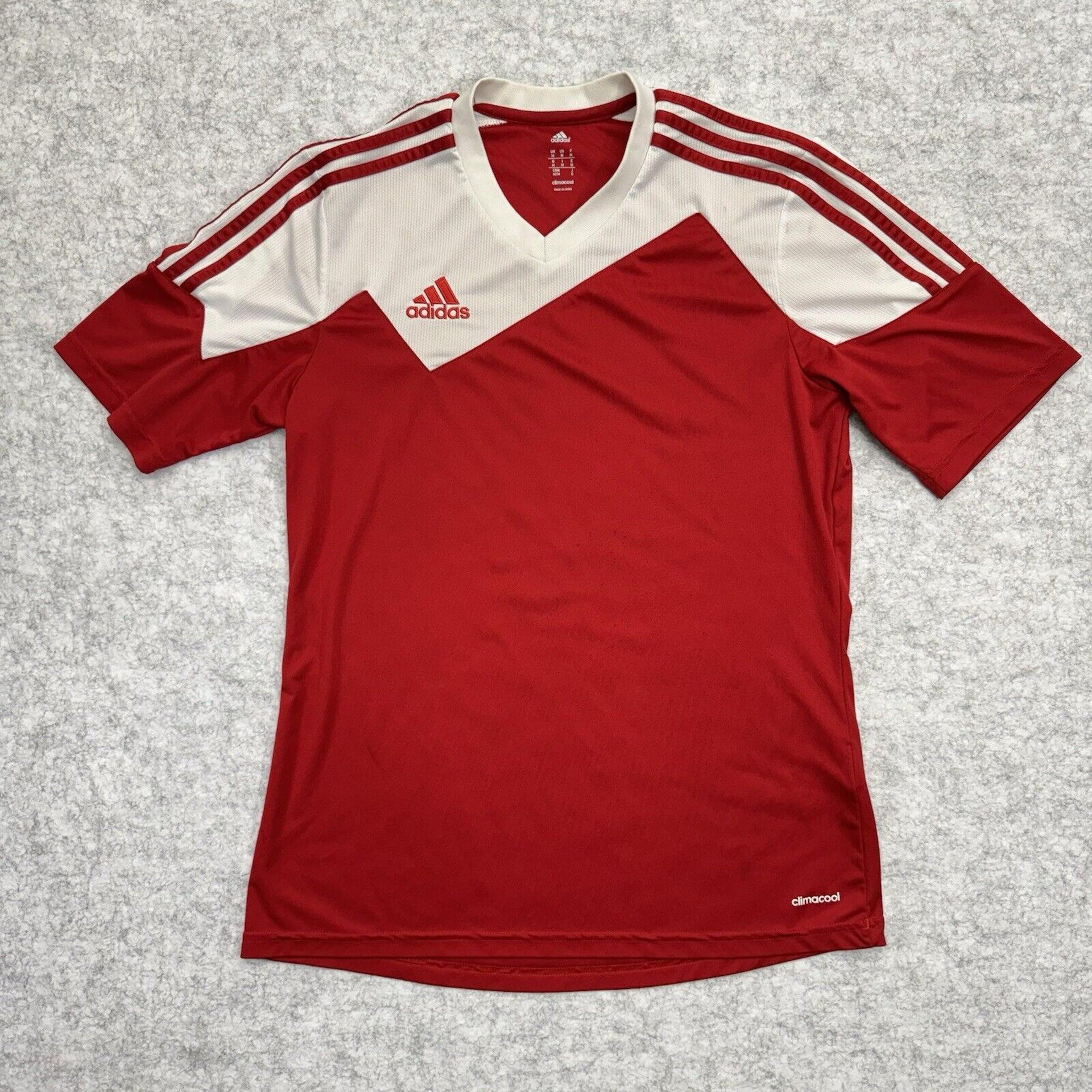 adidas Toque 13 Soccer Jersey Color Block Boys M Red White Stitched Climacool