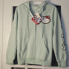 NWT Aeropostale X Hello Kitty Womens Blue Full Zip Hoodie Jacket XS Christmas