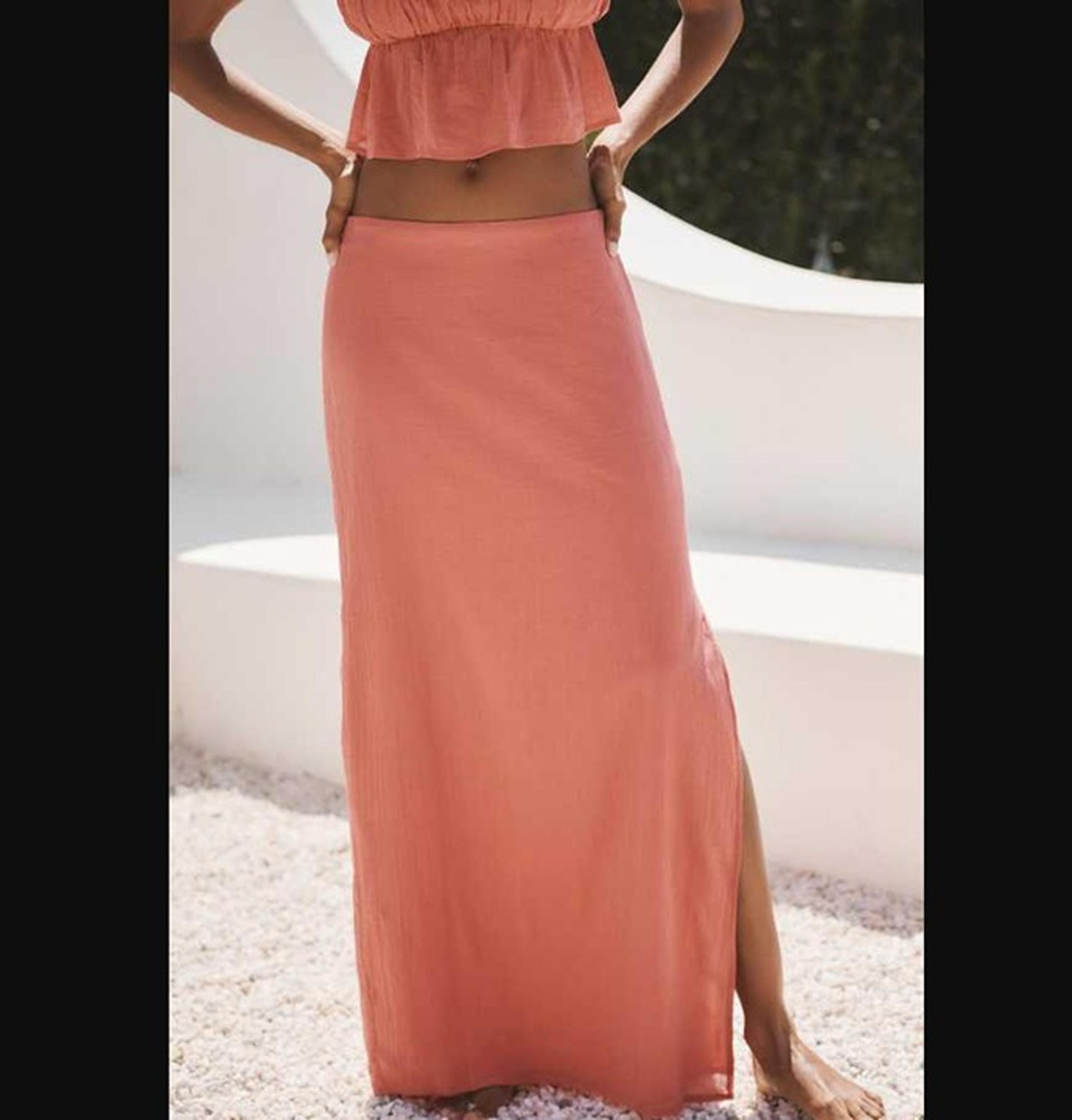 New women's S By Anthropologie column maxi skirt in Rose Pink