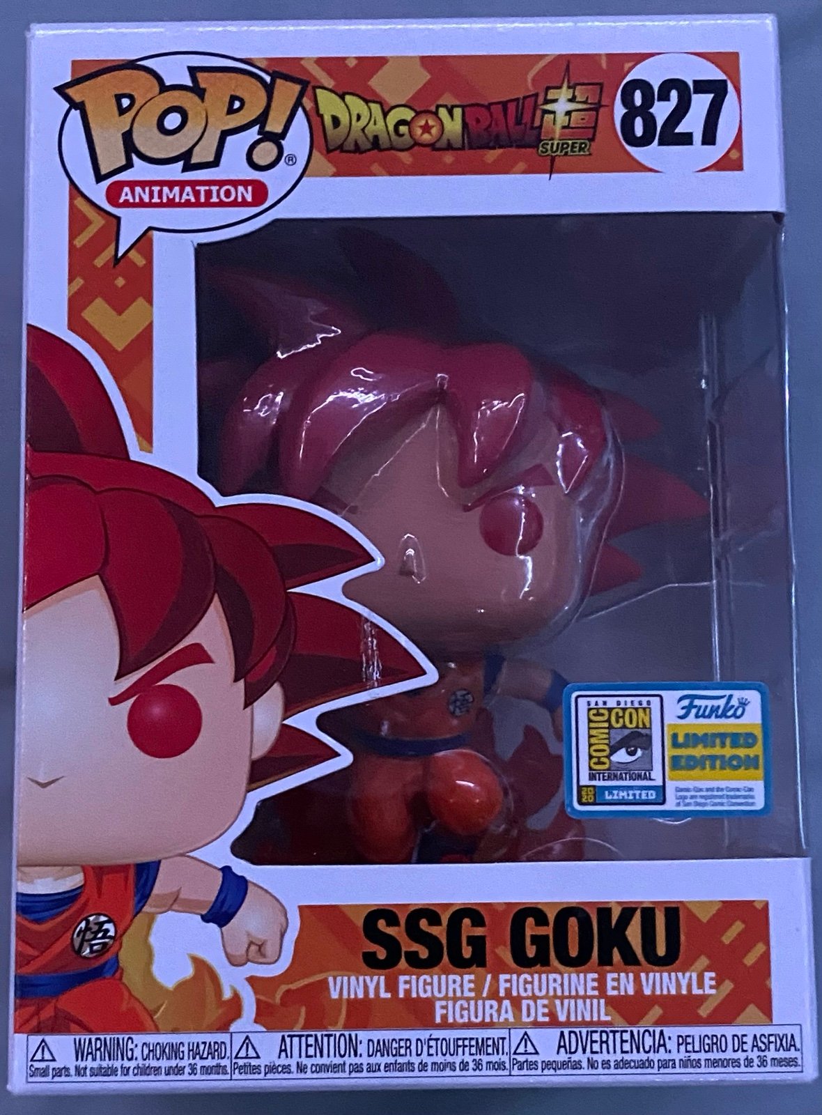 Funko Pop Dragon Ball SSG Goku Official 2020 SDCC Exclusive with hard stack