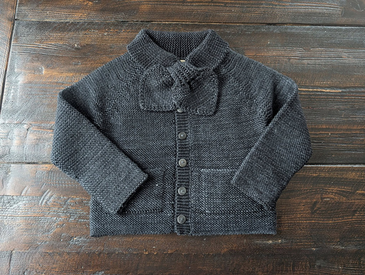 Misha & Puff 4-5 midnight wool scout cardigan VGUC