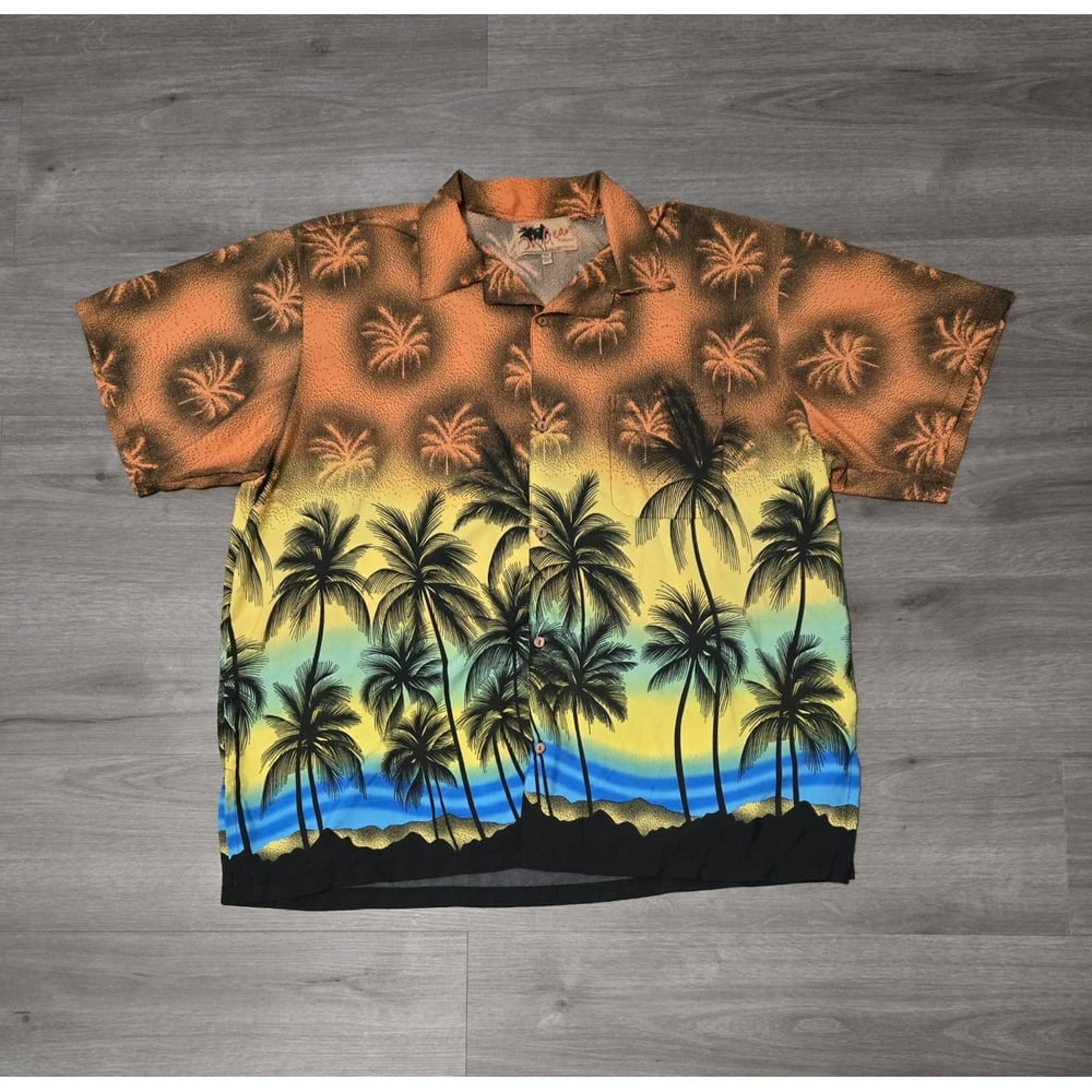 Palm Hawaiian Shirt Tree Print Button Up In Gear Mens Size XXL AOP
