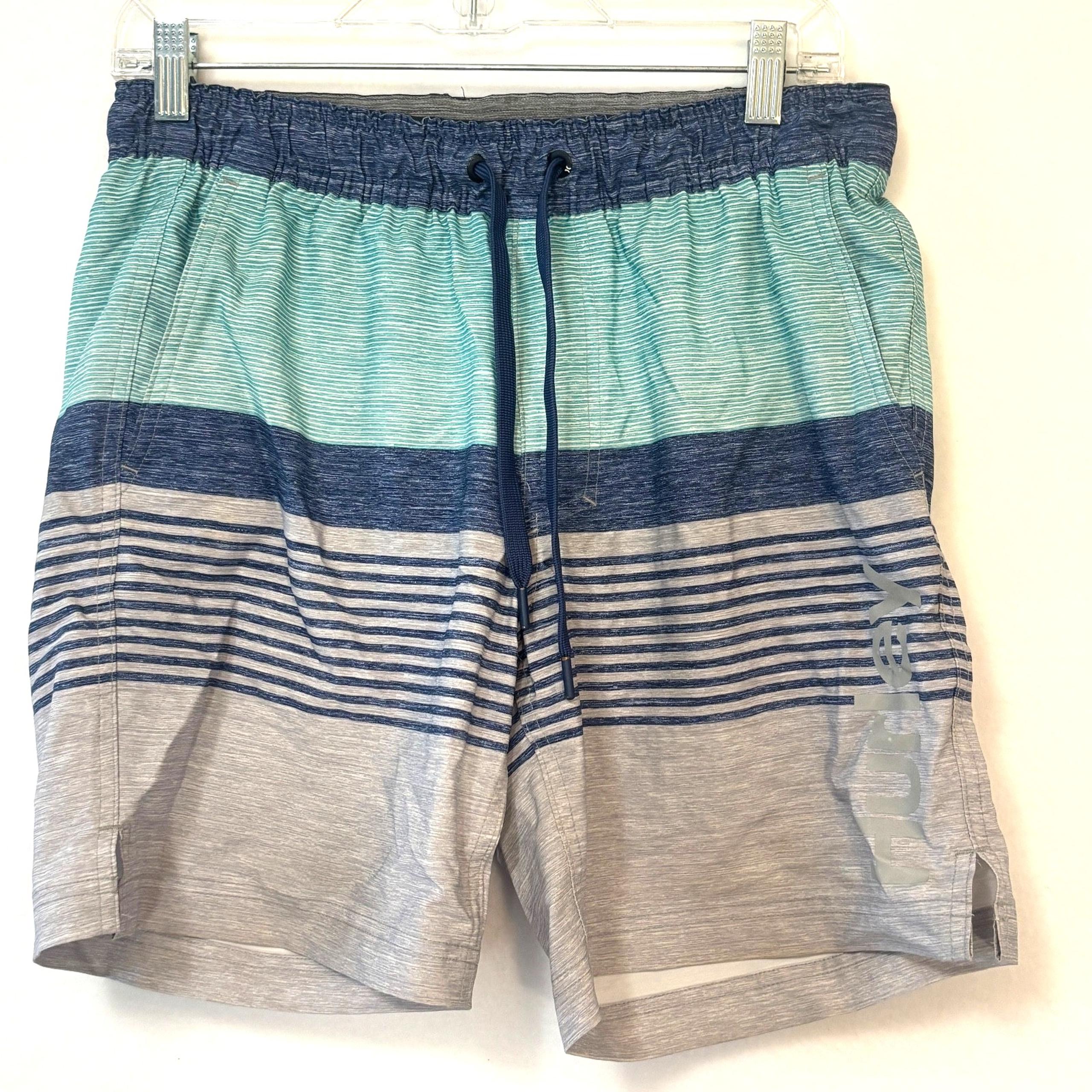 Hurley Swim Trunks board shorts Men's size small green teal gray 5" inseam