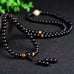 Natural Obsidian Mala Bracelet-Tiger's Eye Bracelet-108 Mala Beads Necklace