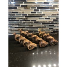 13 Carved Wood DOVE Napkin Ring Holders Rustic Made In Philippines
