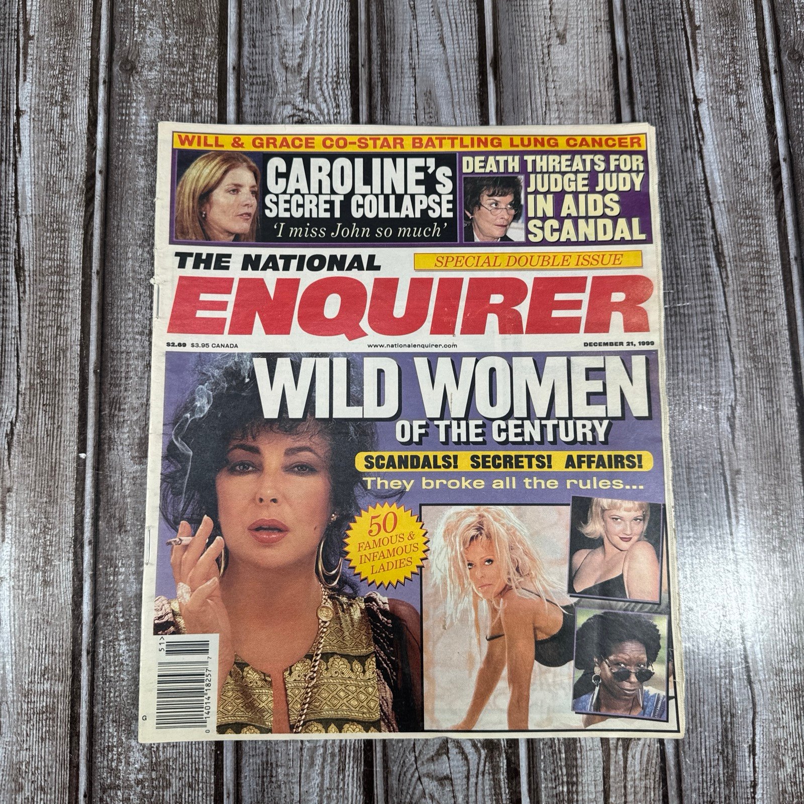 NATIONAL ENQUIRER 1999 Elizabeth Taylor Farrah Fawcett Wild Women of the Century