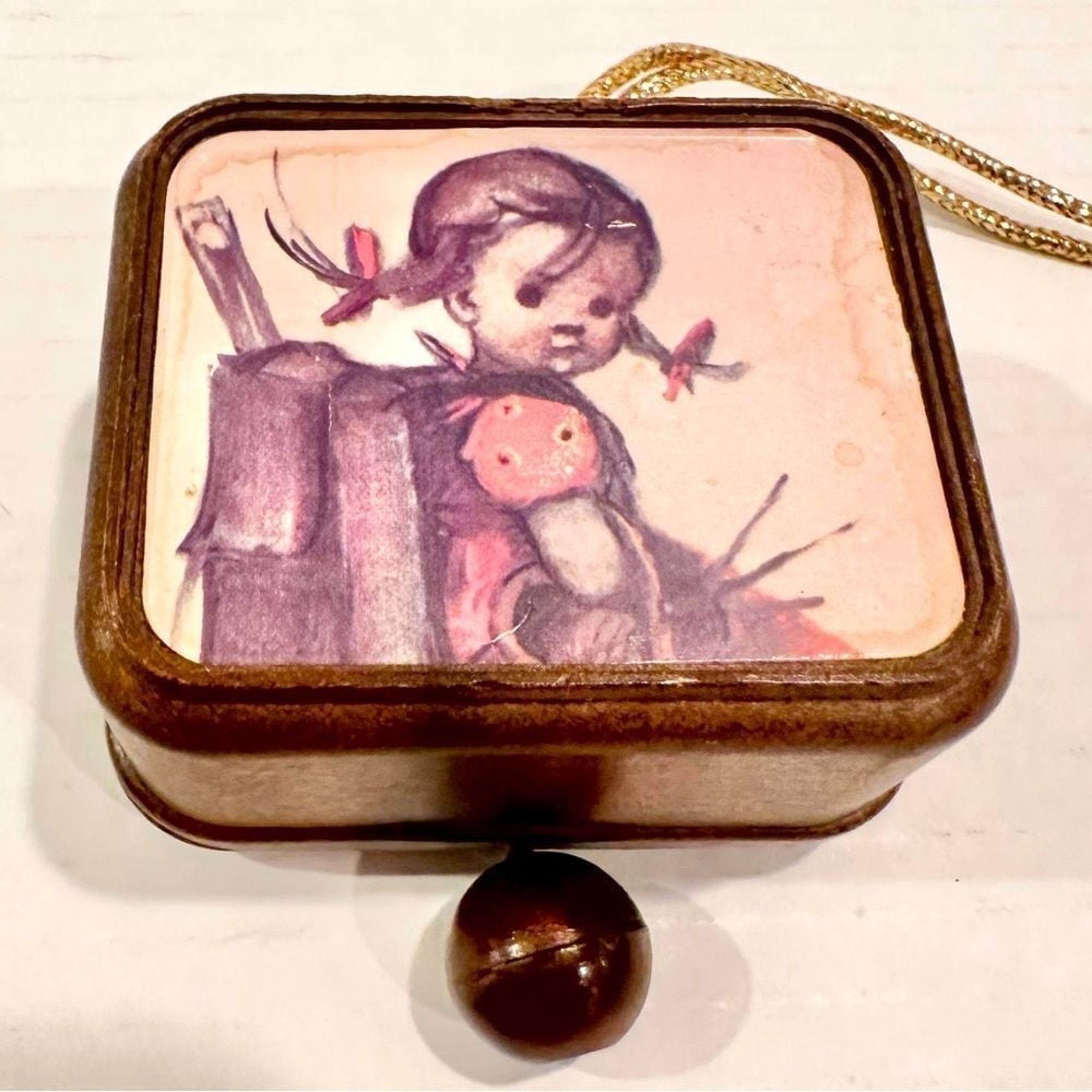 Vintage Hummel Musical Pull String Christmas School Days Ornament Made in Japan