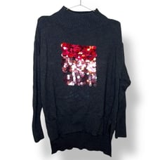 525 America Big Sequence Cotton Cashmere Oversized High Low Sweater