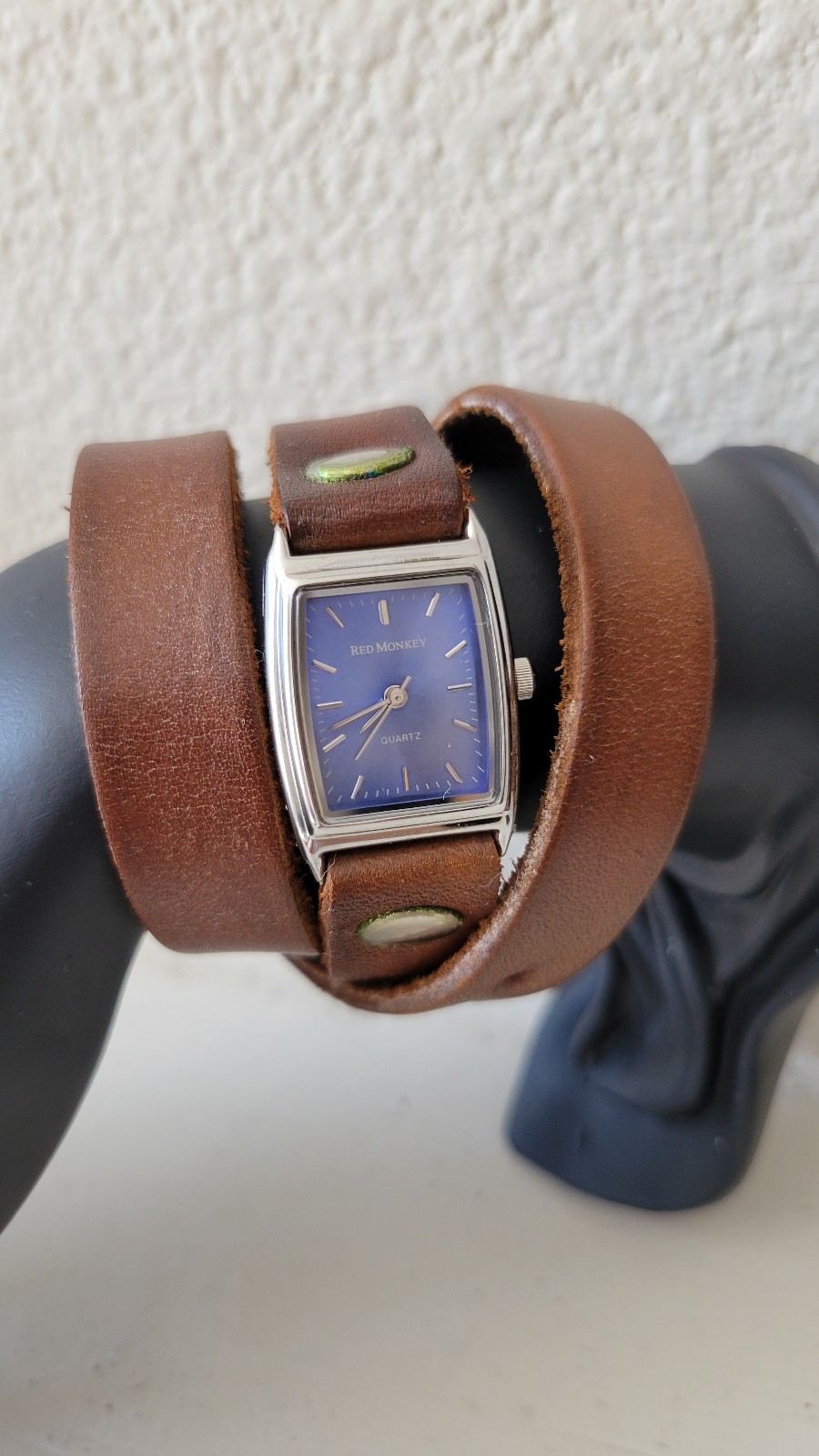 Red Monkey Women's Brown Leather Wrap Watch Bracelet