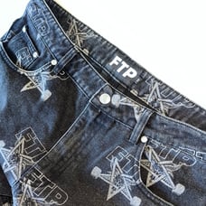 FTP thrasher all over denim pants