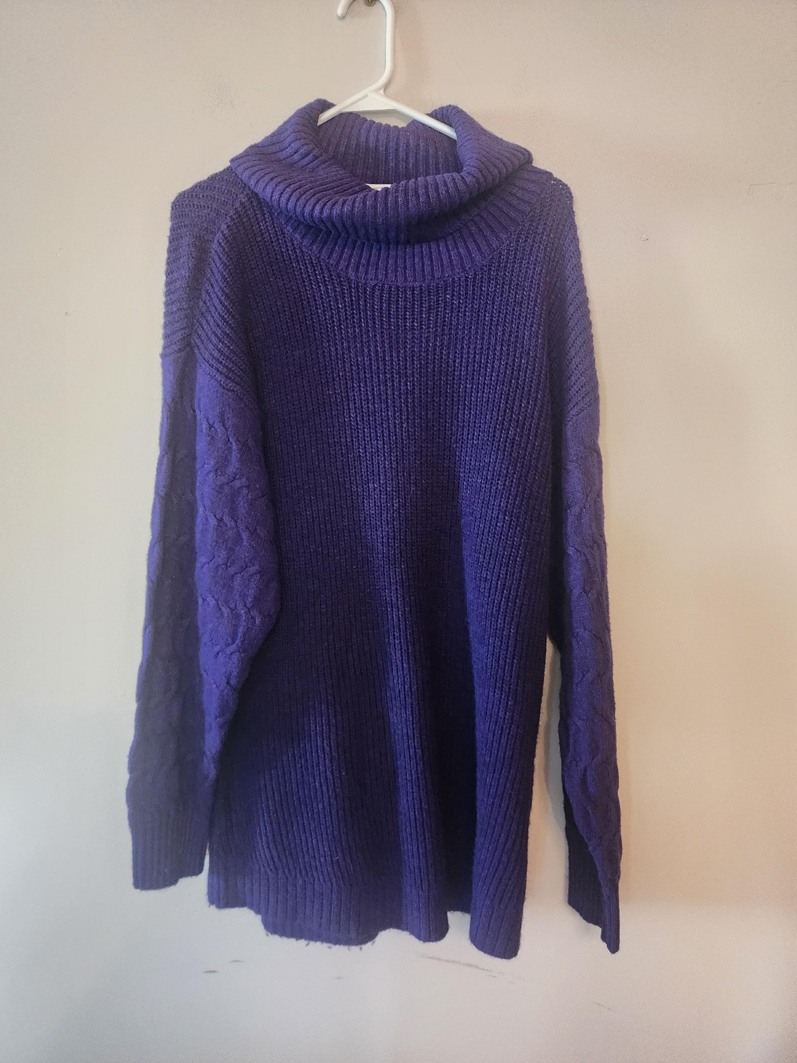 St Johns Bay Active Womens Tunic Sweater Cowl Neck size xl purple