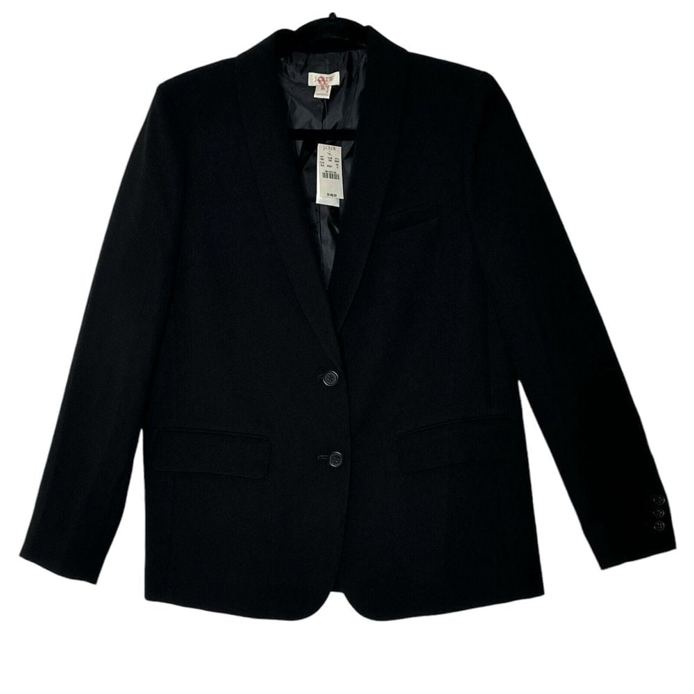 New J. Crew Blazer Women Size 10 Long Sleeve Black Corpcore Classic Elegance